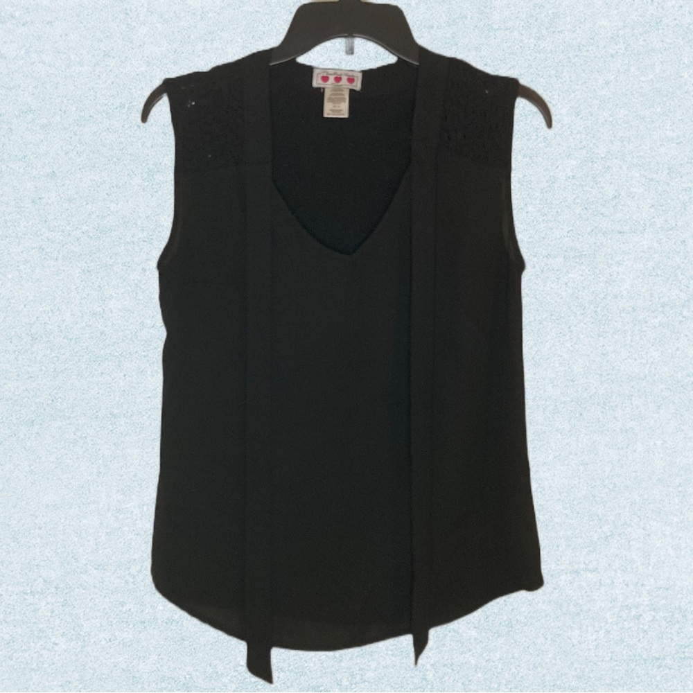 Black Front Bow Blouse